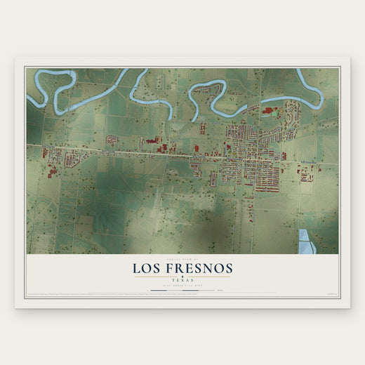 Los Fresnos, Texas map print, the full design