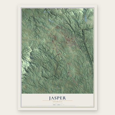 Jasper, Georgia map print, the full design