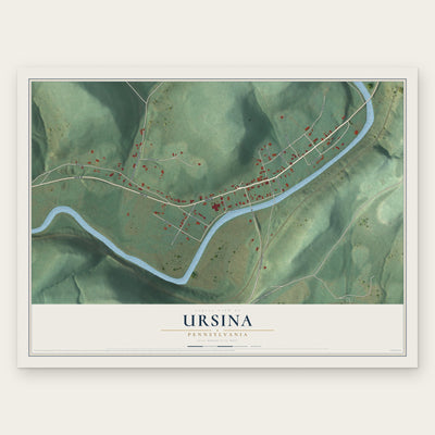 Ursina, Pennsylvania map print, the full design