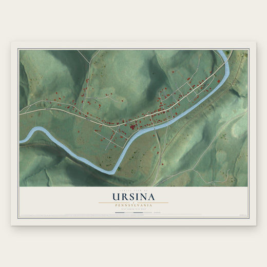 Ursina, Pennsylvania map print, the full design