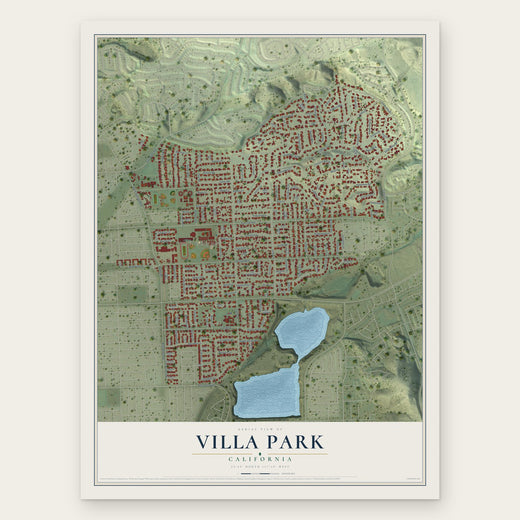 Villa Park, California map print, the full design