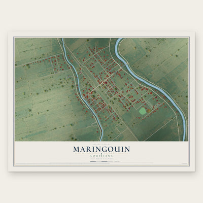 Maringouin, Louisiana map print, the full design