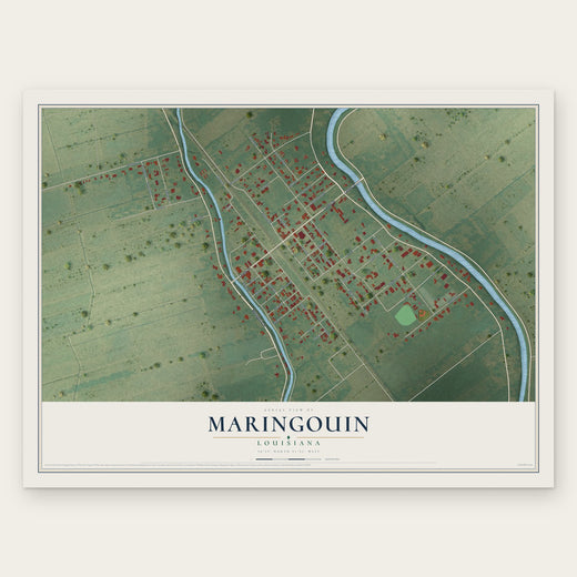 Maringouin, Louisiana map print, the full design