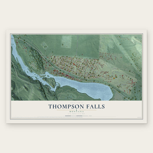 Thompson Falls, Montana map print, the full design