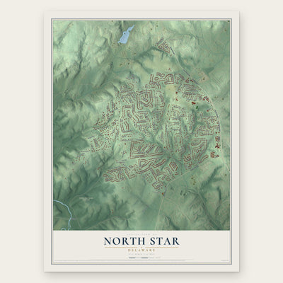 North Star, Delaware map print, the full design