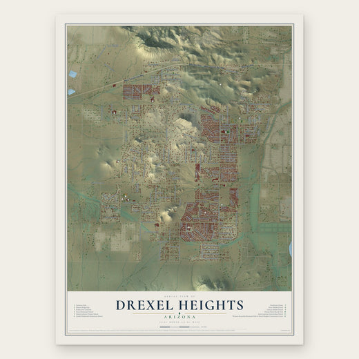 Drexel Heights, Arizona map print, the full design