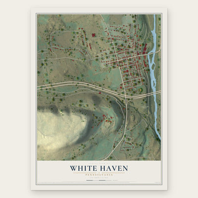 White Haven, Pennsylvania map print, the full design