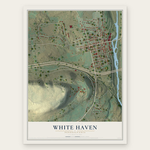 White Haven, Pennsylvania map print, the full design