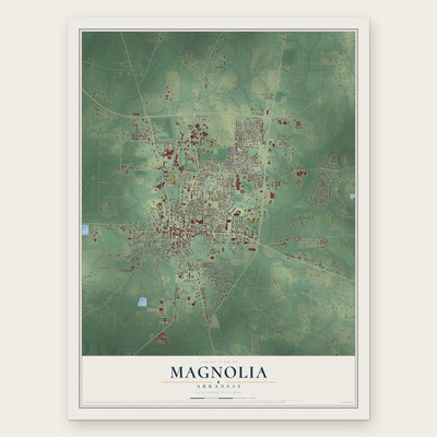 Magnolia, Arkansas map print, the full design