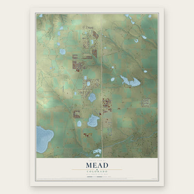 Mead, Colorado map print, the full design