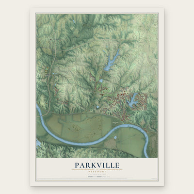 Parkville, Missouri map print, the full design