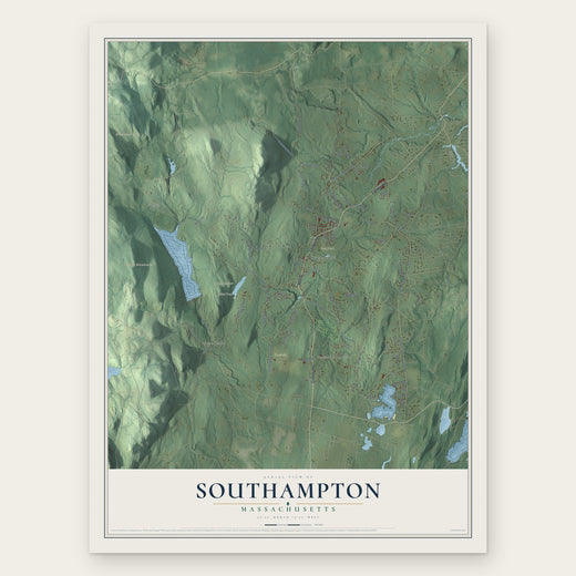 Southampton, Massachusetts map print, the full design