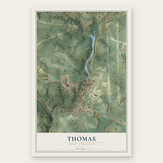Thomas, West Virginia map print, the full design