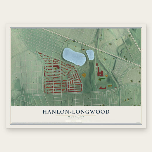 Hanlon-Longwood, Maryland map print, the full design
