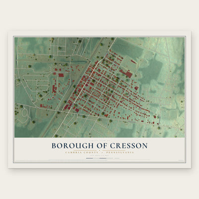 Borough of Cresson, Cambria County, Pennsylvania map print, the full design