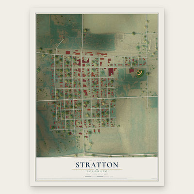 Stratton, Colorado map print, the full design
