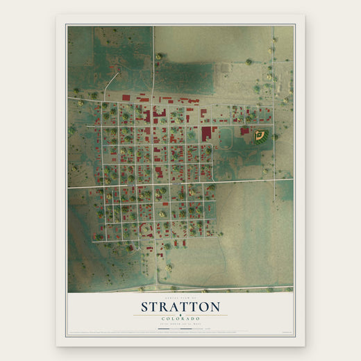 Stratton, Colorado map print, the full design