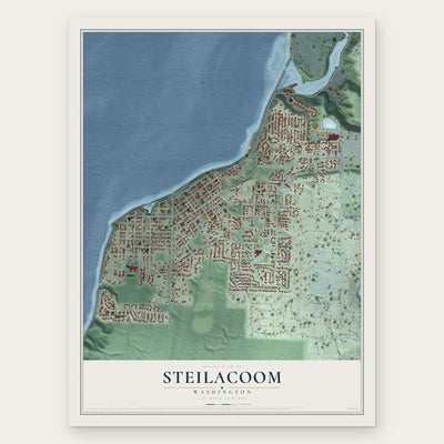 Steilacoom, Washington map print, the full design