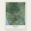 Burton, South Carolina map print, the full design