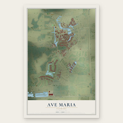 Ave Maria, Florida map print, the full design