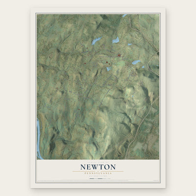 Newton, Pennsylvania map print, the full design