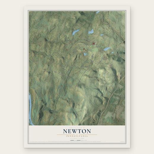 Newton, Pennsylvania map print, the full design