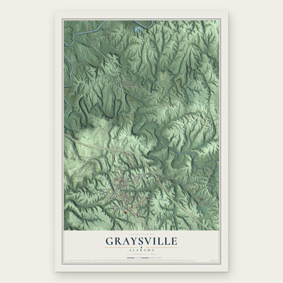 Graysville, Alabama map print, the full design