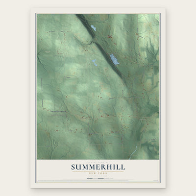 Summerhill, New York map print, the full design