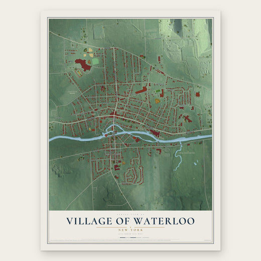 Village of Waterloo, New York map print, the full design