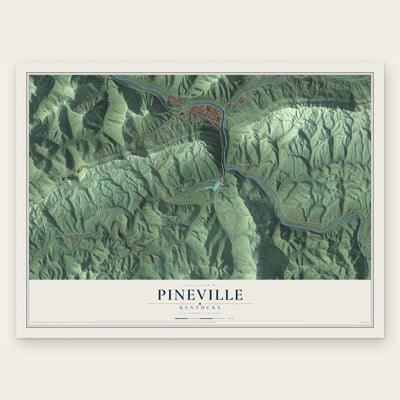 Pineville, Kentucky map print, the full design