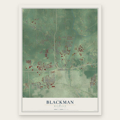 Blackman, Michigan map print, the full design