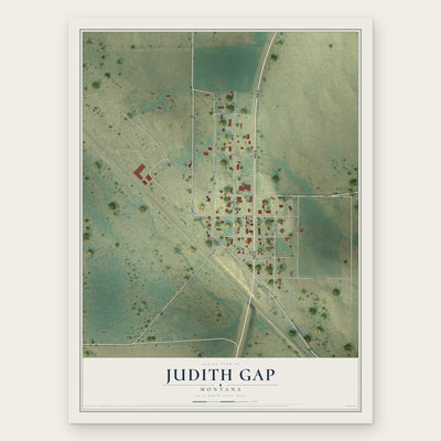 Judith Gap, Montana map print, the full design