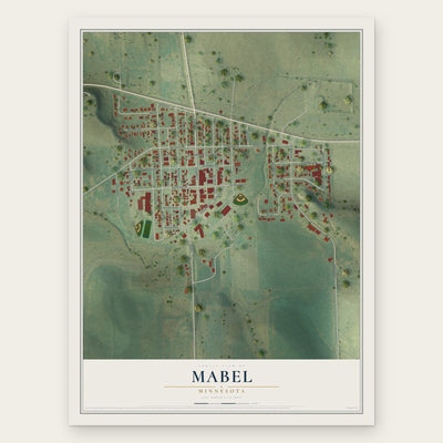 Mabel, Minnesota map print, the full design