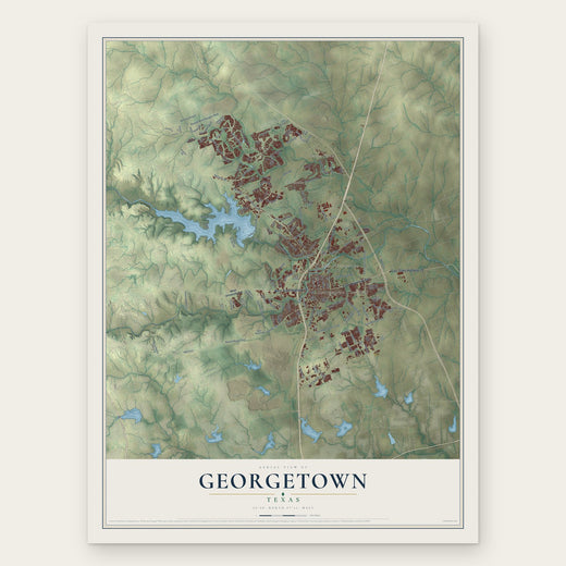 Georgetown, Texas map print, the full design