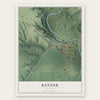 Banner, Illinois map print, the full design
