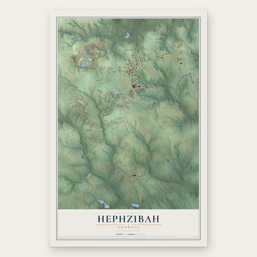Hephzibah, Georgia map print, the full design