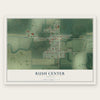Rush Center, Kansas map print, the full design