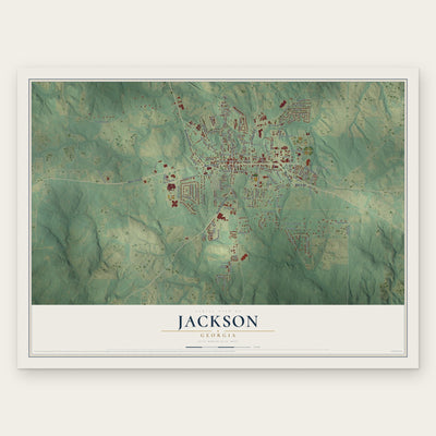 Jackson, Georgia map print, the full design