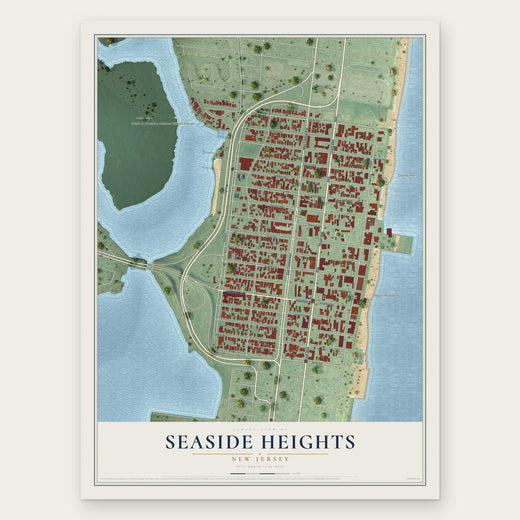 Seaside Heights, New Jersey map print, the full design