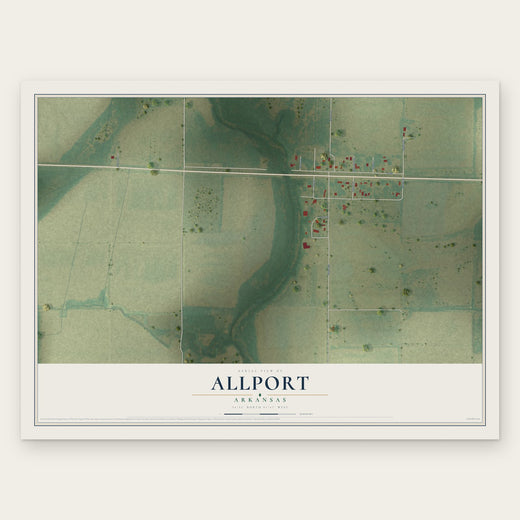 Allport, Arkansas map print, the full design