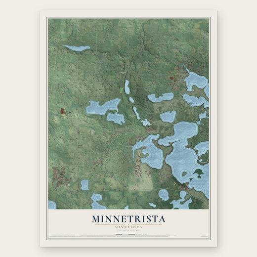 Minnetrista, Minnesota map print, the full design