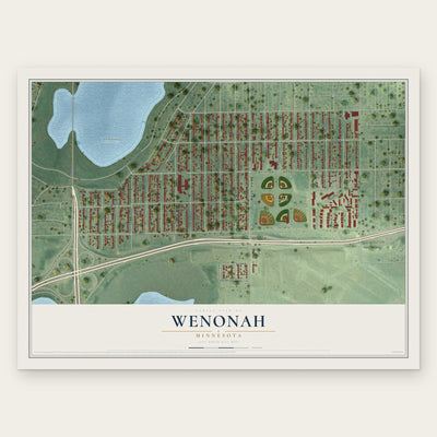 Wenonah, Minnesota map print, the full design