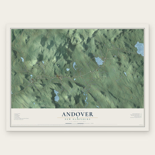 Andover, New Hampshire map print, the full design