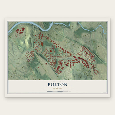 Bolton, Georgia map print, the full design