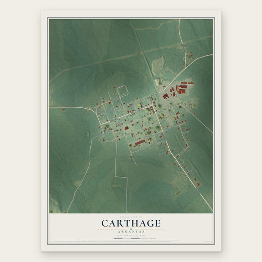 Carthage, Arkansas map print, the full design