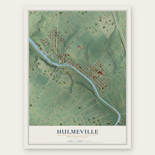 Hulmeville, Pennsylvania map print, the full design