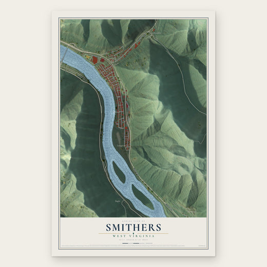 Smithers, West Virginia map print, the full design