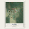 Bowdon, North Dakota map print, the full design