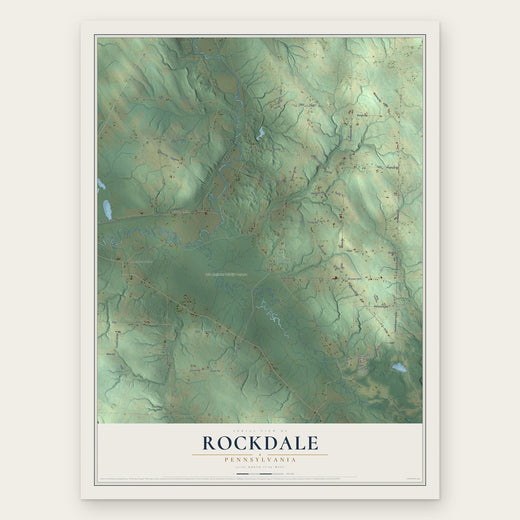 Rockdale, Pennsylvania map print, the full design