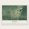 Hanson, Kentucky map print, the full design